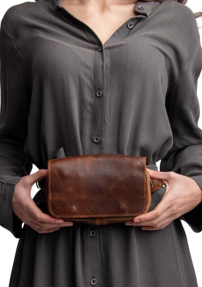 Dravon Sling Leather Belt Bag