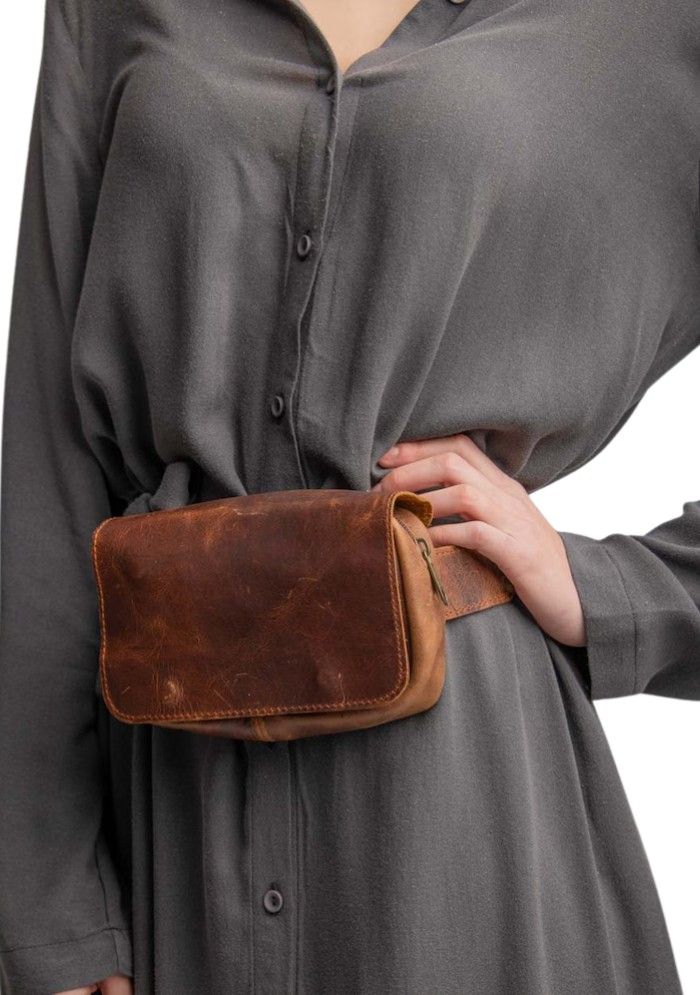 Dravon Sling Leather Belt Bag