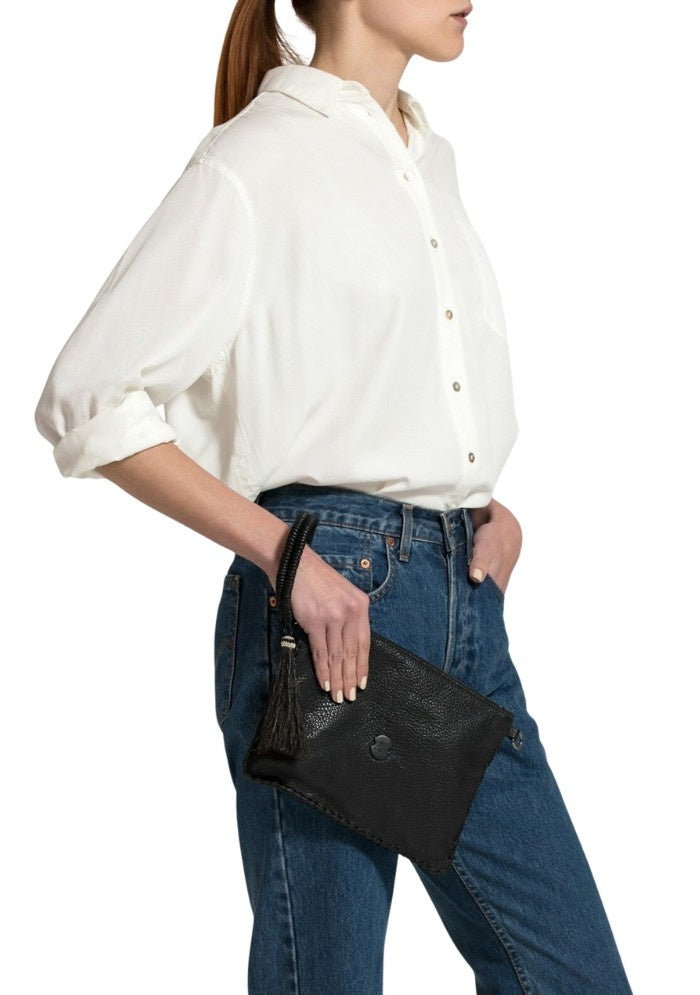 Minimalist Leather Wristlet