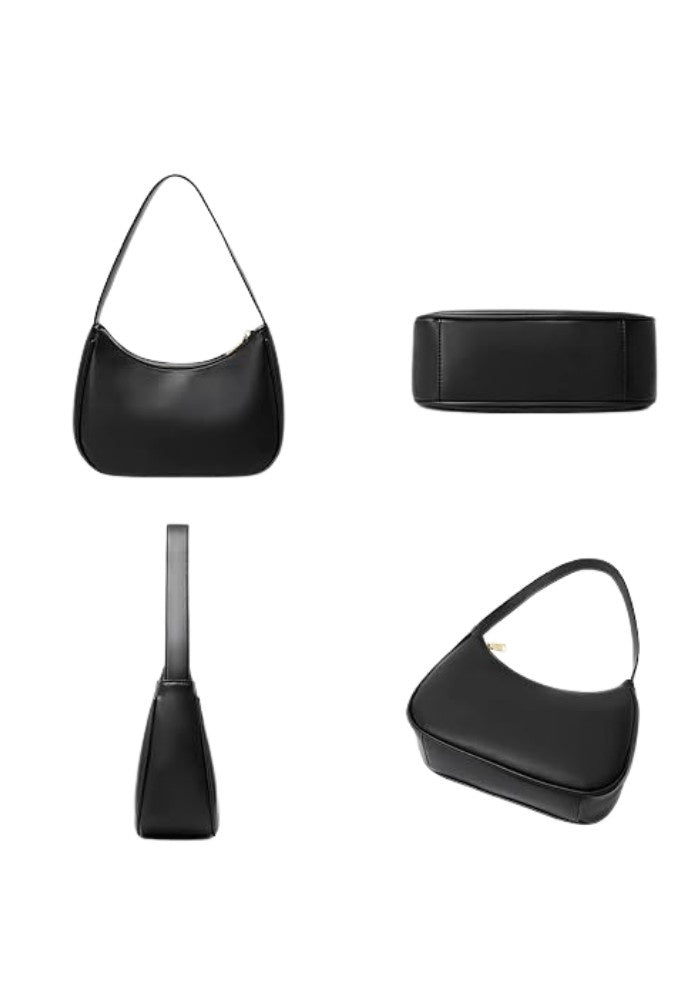 Noir Sleek Arc Handbag