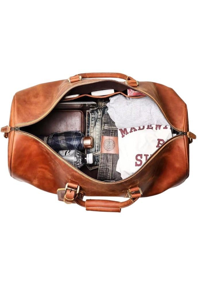 Cognac Leather Duffel