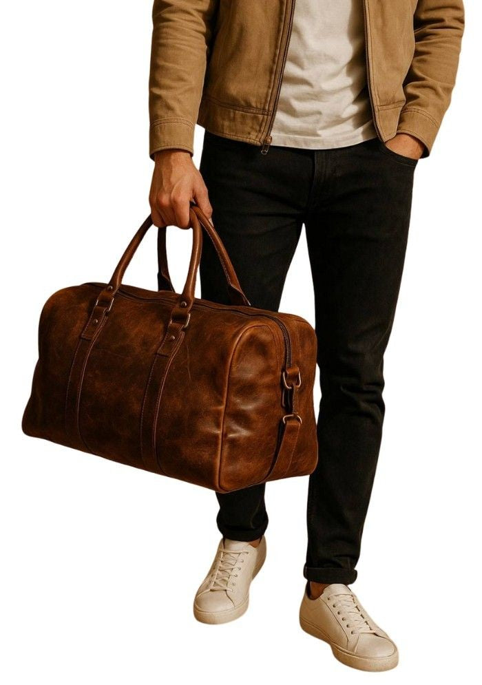 The Pioneer Weekender Leather Duffle Bag