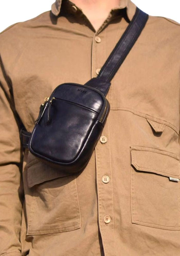Vintage Luxe Leather Sling Pouch