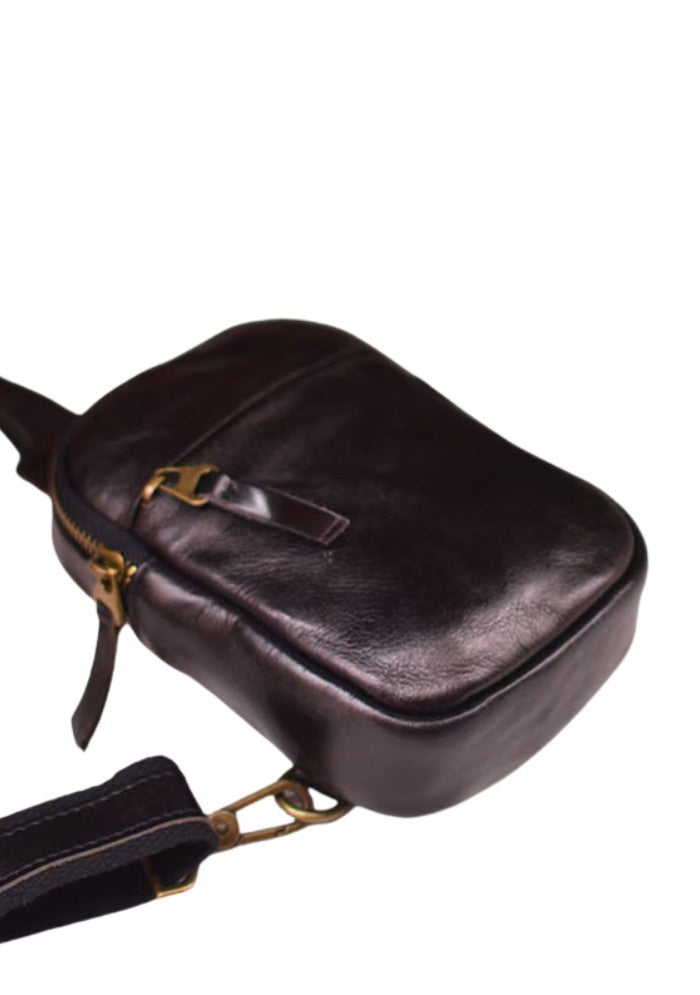 Vintage Luxe Leather Sling Pouch