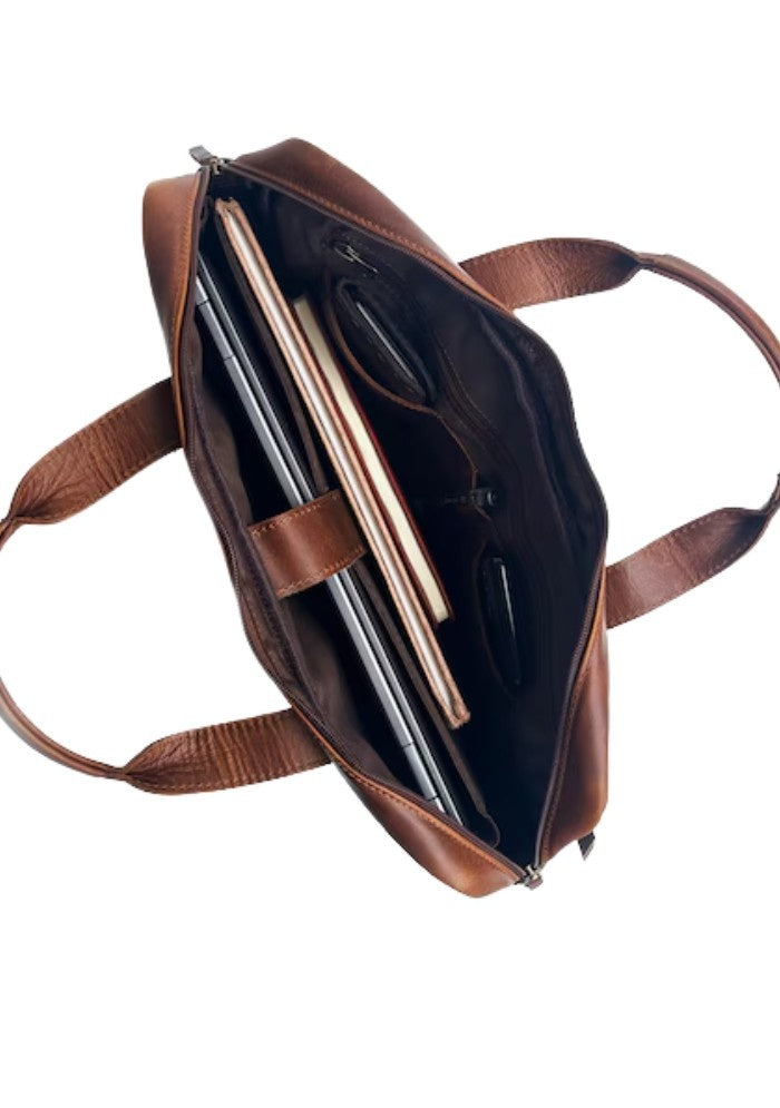 Vintage Voyager Leather Messenger Bag
