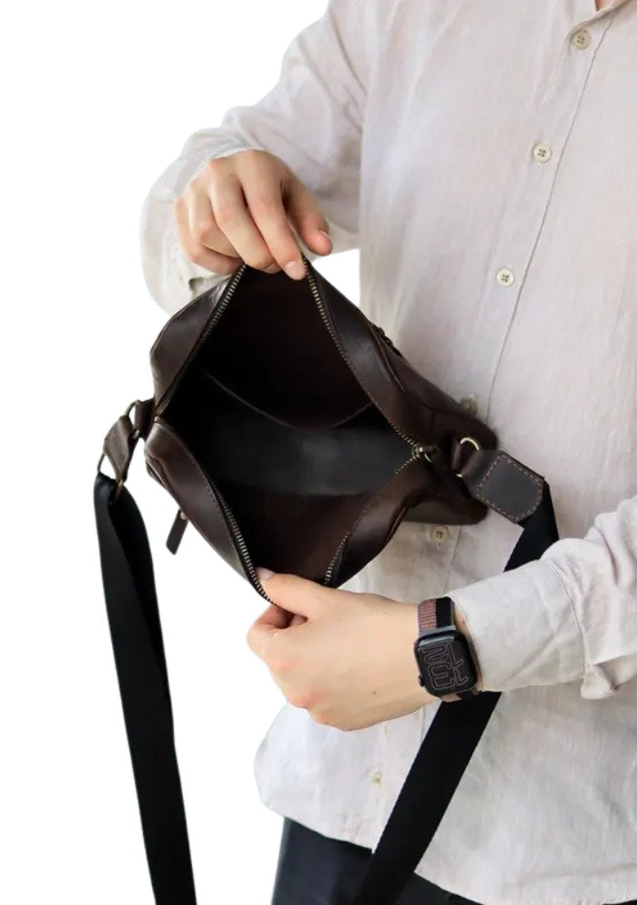Ravello Cross Leather Sling Bag