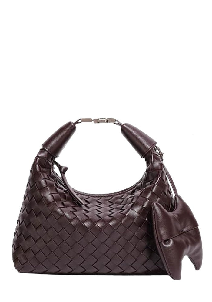 Chocolate Brown woven mini hobo