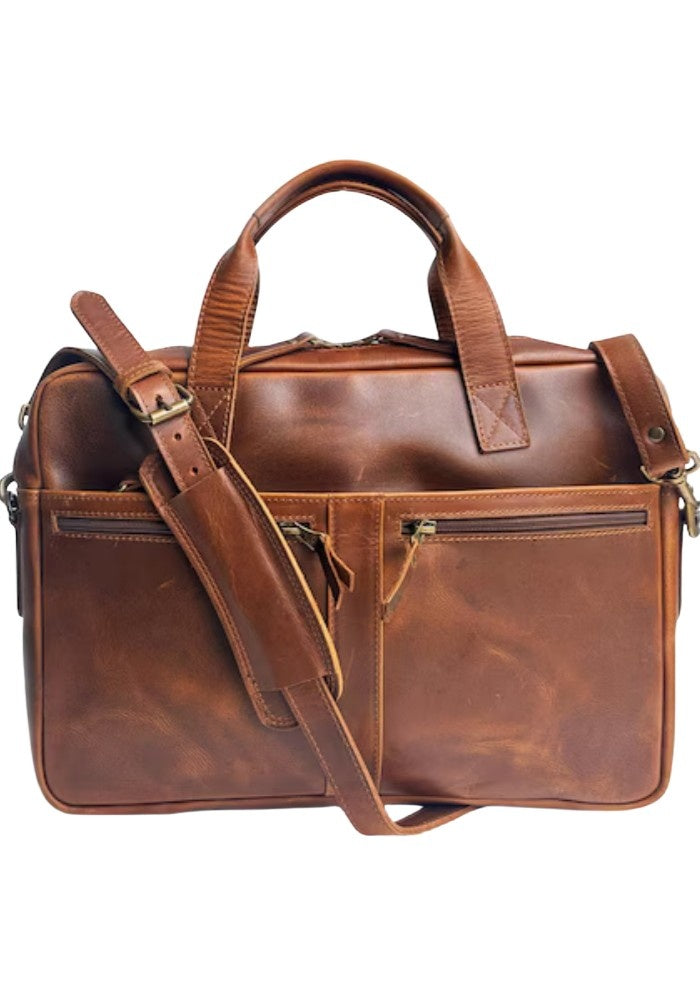 Vintage Voyager Leather Messenger Bag