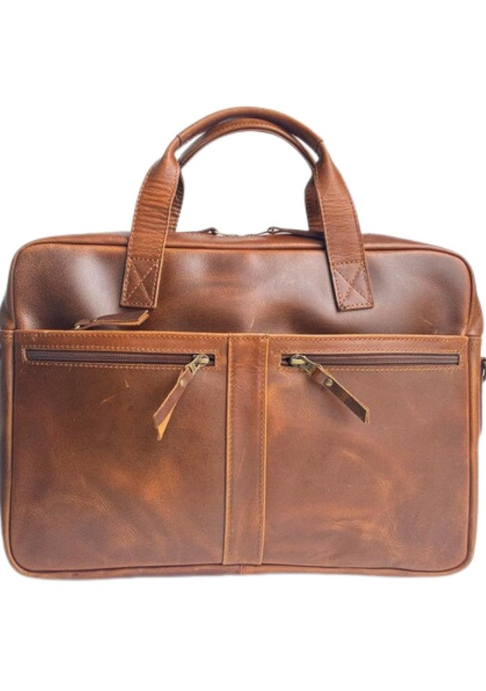 Vintage Voyager Leather Messenger Bag